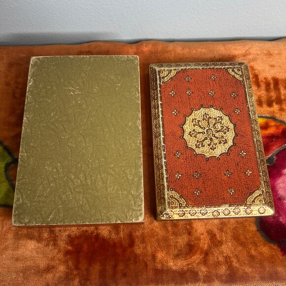 Vintage Gilt Wood Florentine Italian Cigarette Box Jewelry Trinket Dresser Italy - Picture 3 of 11